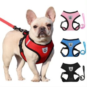 Reflective Pet Harness And Leash Set For Dog & Cat; Adjustable No Pull Dog Harness With Soft Mesh (Color: black, size: L)