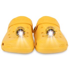 2pcs IPX5 Waterproof Shoe Headlamps; 2 LED Lamps; For Clogs; Walking Dogs; Lasting For 72 Hours; For Adults And Children; Outdoor Camping Accessories (Color: yellow)