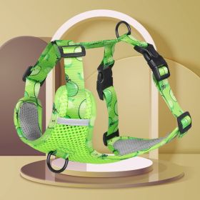 dog Harnesses; New style dog chest strap vest type big dog chest strap explosion-proof flush walking dog rope reflective pet traction rope (Specification (L * W): S, colour: Green)