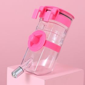 No Drip Dog Kennel Water Bottle Dispenser For Crate (Color: pink)