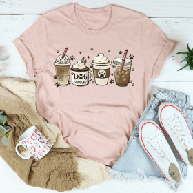 Dog Mom Fuel T-Shirt (Color: Heather Prism Peach, size: L)