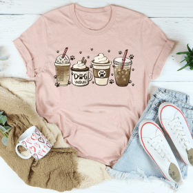 Dog Mom Fuel T-Shirt (Color: Heather Prism Peach, size: M)