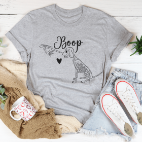 Boop Cute Dog T-Shirt (Color: Athletic Heather, size: L)