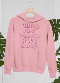 Girls Just Wanna Have Dogs Hoodie (Color: pink, size: XXX-Large)