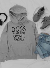 Dogs Are My Favorite People Hoodie (Color: Athletic Heather, size: large)