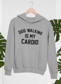 Dog Walking Is My Cardio Hoodie (Color: Athletic Heather Grey, size: large)