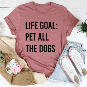 Life Goal Pet All The Dogs T-Shirt (Color: Mauve, size: 2XL)