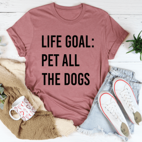 Life Goal Pet All The Dogs T-Shirt (Color: Mauve, size: XL)