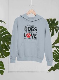 Rescue Dogs Are Bundles of Love Hoodie (Color: Sport Grey, size: XX-Large)