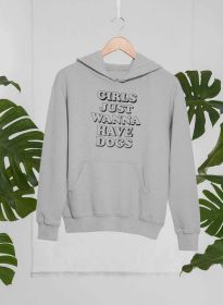 Girls Just Wanna Have Dogs Hoodie (Color: Athletic Heather, size: small)