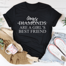 Dogs Are A Girl's Best Friend T-Shirt (Color: Black Heather, size: S)