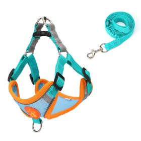 Small Dog Harness Puppy Harness and Leash Set with Reflective Strip for Small Dog Breeds (Color: Blue, size: M)