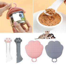 Multifunction Pet Canned Spoon Jar Opener Puppy Feeding Mixing Wet Dry Scoop Cat Dog Accessories Feeder Shovel Pets Tableware Multifunction Pet Canned (Color: pink)