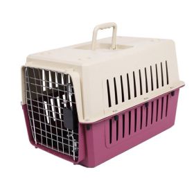 Portable Pet Box Cat & Dog Carrier Cage with Chrome Door (Type: Pet Supplies, Color: Red)