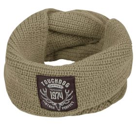 Touchdog Heavy Knitted Winter Dog Scarf (Color: khaki)