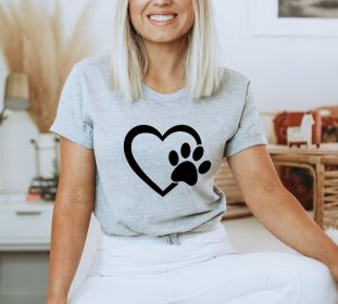 Paw Love T Shirt, Paw Love Tee, Dog Lover Shirt, Paw Print Heart Shirt, Paw Print Shirt, Paw Prints Shirt (size: small)